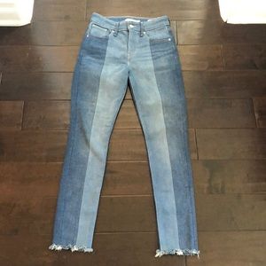 2 toned high rise skinny jeans with fringe